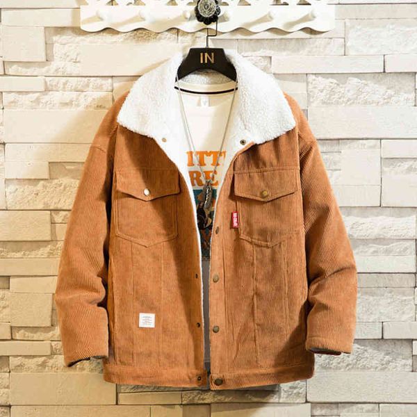 men's casual shirts 2021 winter men's jacket fashion corduroy casual collar windbreaker, White;black
men's casual shirts 2021 winter men's jacket fashion corduroy casual collar windbreaker, White;black