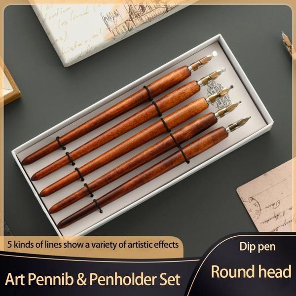 pcs literary retro wooden ink pen 5 nibs set antique dip calligraphy writing office stationery tools fountain pens
pcs literary retro wooden ink pen 5 nibs set antique dip calligraphy writing office stationery tools fountain pens