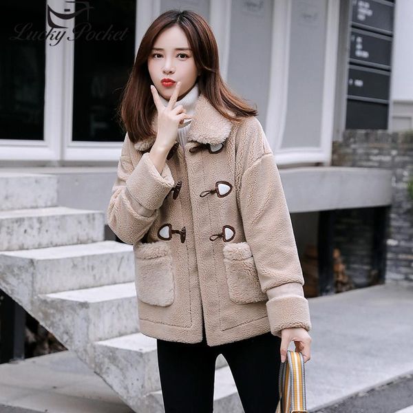 women's fur & faux women winter young style plus size thick short horn buckle solid color coat ladies fashion white loose plush zy74, Black
women's fur & faux women winter young style plus size thick short horn buckle solid color coat ladies fashion white loose plush zy74, Black