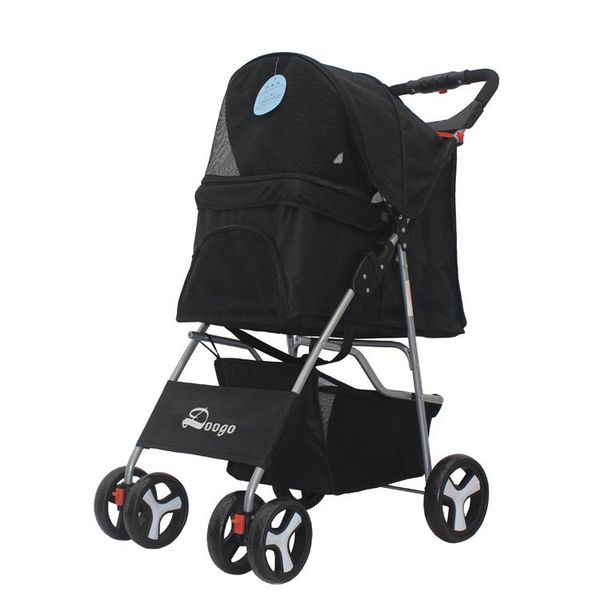 dog car seat covers pet stroller cart folding four-wheeled teddy light