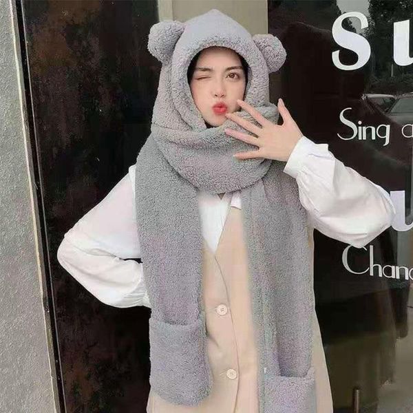 hats, scarves & gloves sets cute bear ear hat scarf three-in-one suit plush warm fleece girl casual outdoor wool hats bike l v9a6, Blue;gray
hats, scarves & gloves sets cute bear ear hat scarf three-in-one suit plush warm fleece girl casual outdoor wool hats bike l v9a6, Blue;gray