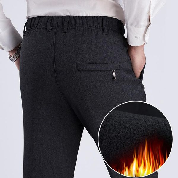 men's pants casual fitness straight polyester long trousers plus size 2021 fall winter dark grey business formal velvet slacks, Black
men's pants casual fitness straight polyester long trousers plus size 2021 fall winter dark grey business formal velvet slacks, Black