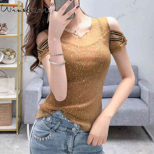 women's t-shirt summer korean clothes chic v-neck shiny off shoulder women short sleeve casual bright tees 2021 t13402a, White
women's t-shirt summer korean clothes chic v-neck shiny off shoulder women short sleeve casual bright tees 2021 t13402a, White