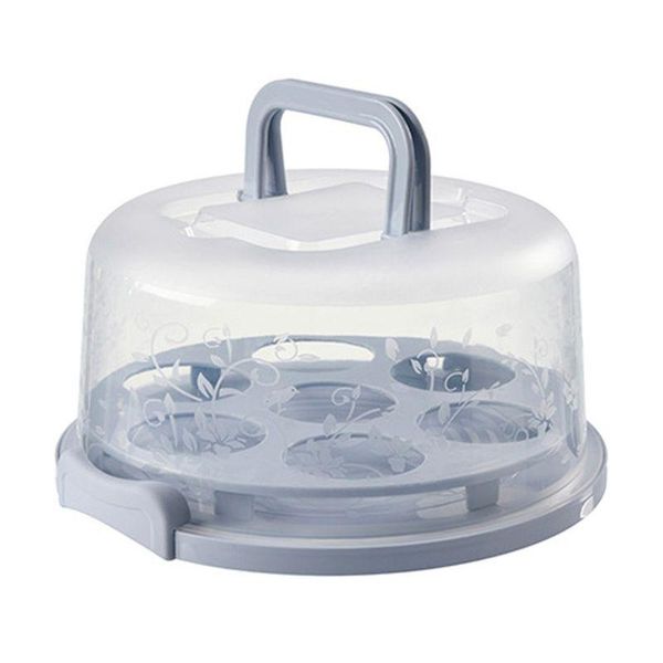 kitchen storage & organization portable plastic round cupcake container dessert cake box supply p31e