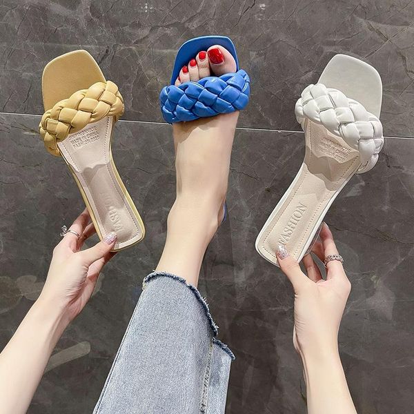 slippers 2021 women's fashion lady high-quality weave open toe transparent thick heels shoes women slip on footwear flip flops, Black
slippers 2021 women's fashion lady high-quality weave open toe transparent thick heels shoes women slip on footwear flip flops, Black
