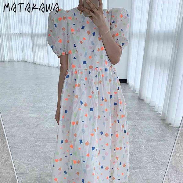 matakawa geometric pattern print woman dress korean round neck robe loose long large swing vestidos puff sleeve dresses women 210513, Black;gray
matakawa geometric pattern print woman dress korean round neck robe loose long large swing vestidos puff sleeve dresses women 210513, Black;gray