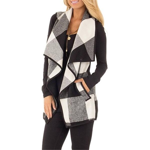 women's vests sleeveless jacket women pocket cardigan vest oversize long windbreaker vintage tweed parkas autumn plaid coat, Black;white
women's vests sleeveless jacket women pocket cardigan vest oversize long windbreaker vintage tweed parkas autumn plaid coat, Black;white