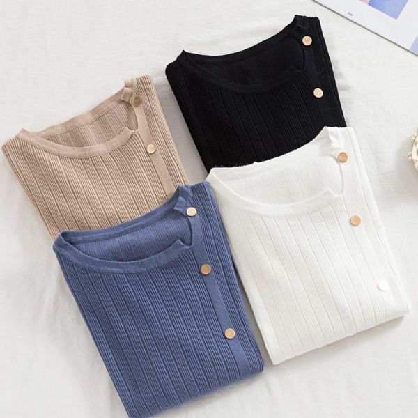 women's sweaters autumn winter arrival women long sleeve korean single breasted o neck pullovers sueter mujer knitted top, White;black
women's sweaters autumn winter arrival women long sleeve korean single breasted o neck pullovers sueter mujer knitted top, White;black