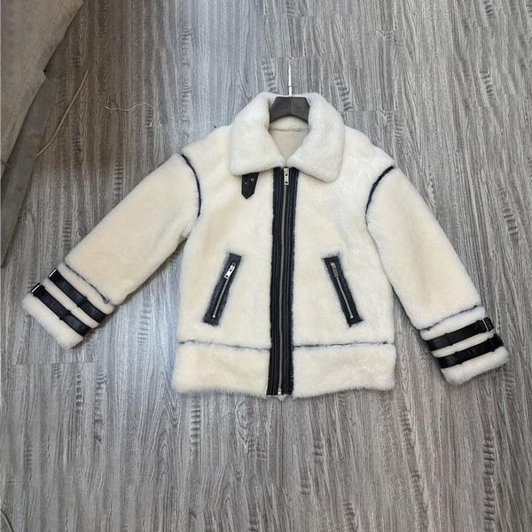 women's fur & faux real natural lamb coat women winter thick sheep shearing motorcycle jacket genuine sheepskin outwear, Black
women's fur & faux real natural lamb coat women winter thick sheep shearing motorcycle jacket genuine sheepskin outwear, Black