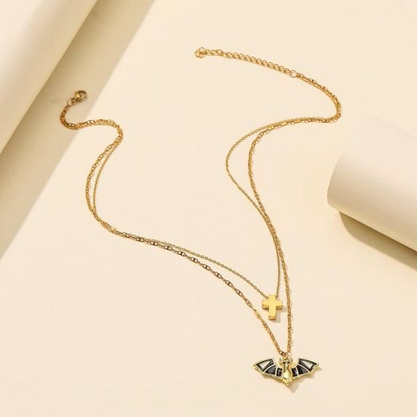 pendant necklaces vintage bat cross stainless steel double necklace link chain metal women trendy, Silver
pendant necklaces vintage bat cross stainless steel double necklace link chain metal women trendy, Silver