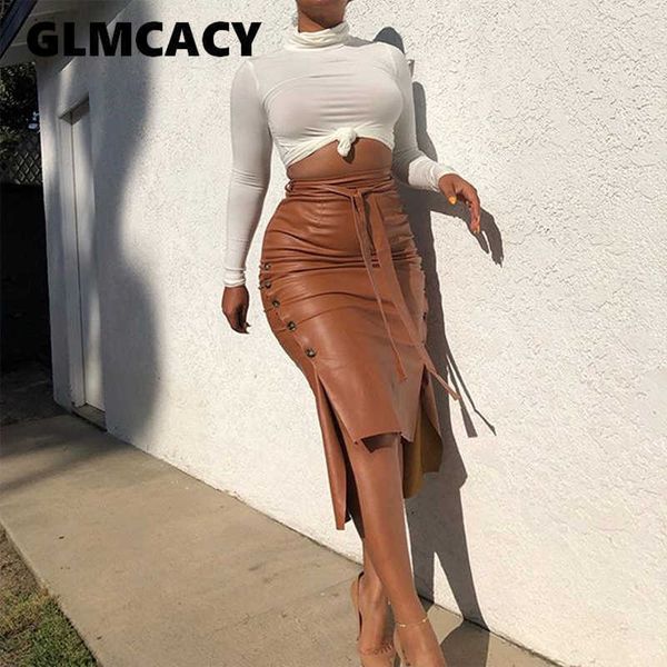 women high waist bodycon belt pu skirts slit & club streetwear pencil leather skirt 210702, Black
women high waist bodycon belt pu skirts slit & club streetwear pencil leather skirt 210702, Black