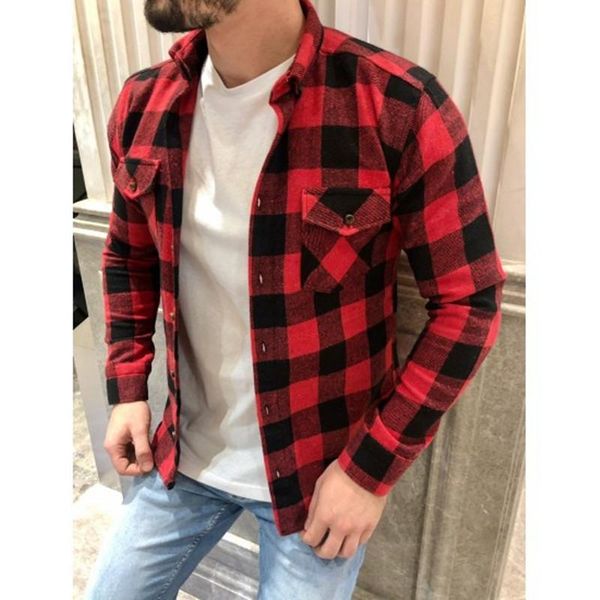 men's casual shirts mens pocket flannel plaid cotton shirt lapel long sleeve checkered slim fit black single-breasted autumn winter, White;black
men's casual shirts mens pocket flannel plaid cotton shirt lapel long sleeve checkered slim fit black single-breasted autumn winter, White;black