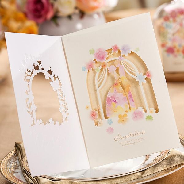 greeting cards laser cut wedding invitations with bride and groom flower design for engagement bridal shower, customizable 100pcs cw5066
greeting cards laser cut wedding invitations with bride and groom flower design for engagement bridal shower, customizable 100pcs cw5066