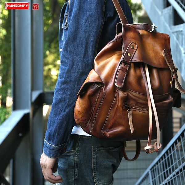 backpack men shoulder bag travel male casual retro lapbackpacks handmade soft genuine leather first layer
backpack men shoulder bag travel male casual retro lapbackpacks handmade soft genuine leather first layer