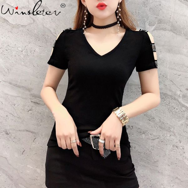women's t-shirt summer european style cotton fashion hollow out women short sleeve shiny diamonds all match tees 2021 t1, White
women's t-shirt summer european style cotton fashion hollow out women short sleeve shiny diamonds all match tees 2021 t1, White