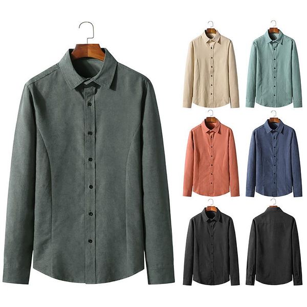 men's casual shirts luclesam men fashion slim flannel dress shirt male solid color long sleeve button down camisa masculina, White;black
men's casual shirts luclesam men fashion slim flannel dress shirt male solid color long sleeve button down camisa masculina, White;black