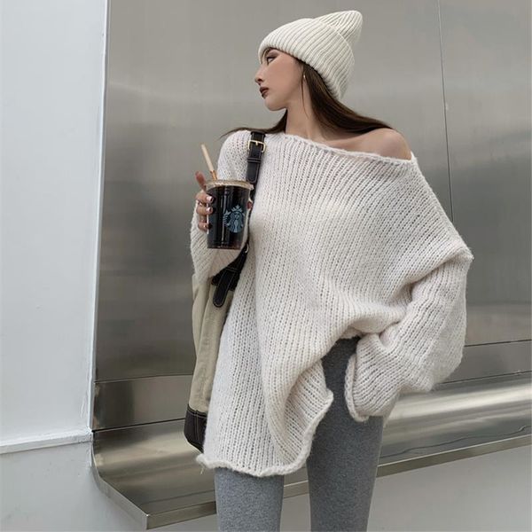 women's sweaters sweater oversize white loose knitted casual style pullovers korean fashion spring autumn ins jumpers 2021 hipster, White;black
women's sweaters sweater oversize white loose knitted casual style pullovers korean fashion spring autumn ins jumpers 2021 hipster, White;black