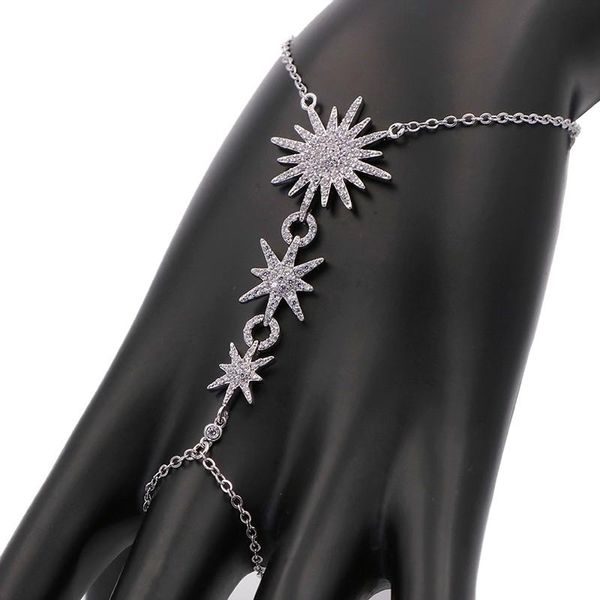 link, chain design sunflower finger conjoined bracelet for women micro pave cubic zirconia siamese david star jewelry zk30, Black
link, chain design sunflower finger conjoined bracelet for women micro pave cubic zirconia siamese david star jewelry zk30, Black
