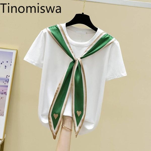 women's t-shirt tinomiswa cotton tshirts women korean fashion o-neck short sleeve t-shirts casual office lady tees with silk ribbon a2, White
women's t-shirt tinomiswa cotton tshirts women korean fashion o-neck short sleeve t-shirts casual office lady tees with silk ribbon a2, White