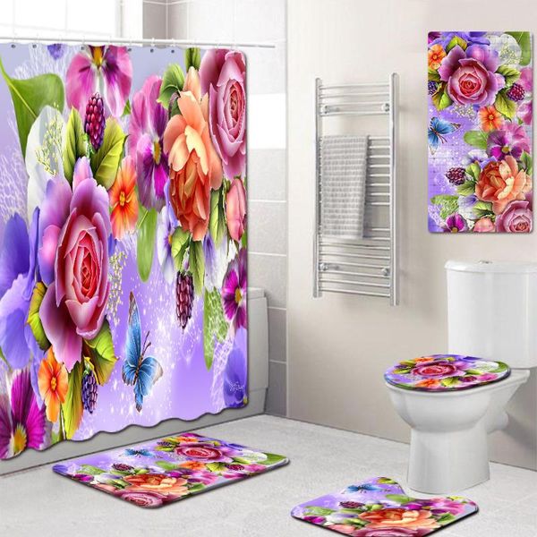 bath mats flower shower curtain mat toilet cover non-slip kitchen pad five-piece carpet set rugs bathroom
bath mats flower shower curtain mat toilet cover non-slip kitchen pad five-piece carpet set rugs bathroom