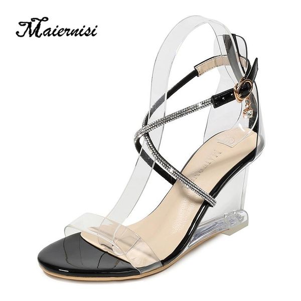 pvc jelly shoes sandals crystal wedges high heel open toed women pumps plus size dress, Black
pvc jelly shoes sandals crystal wedges high heel open toed women pumps plus size dress, Black