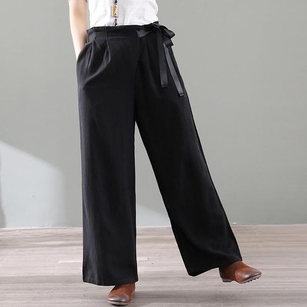 women's pants & capris johnature 2021 spring autumn loose comfortable all-match wide leg leisure pockets plus size women full length, Black;white
women's pants & capris johnature 2021 spring autumn loose comfortable all-match wide leg leisure pockets plus size women full length, Black;white