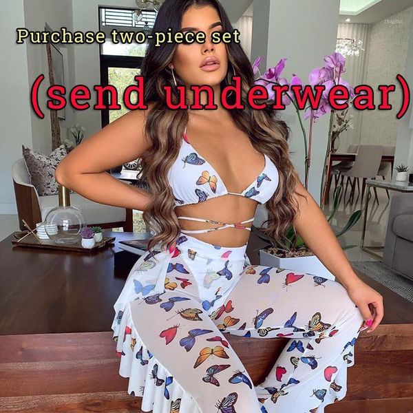 women's butterfly print ruffle full pants mesh see-through loose wide leg trousers fashion casual daily transparent two piece dress, White
women's butterfly print ruffle full pants mesh see-through loose wide leg trousers fashion casual daily transparent two piece dress, White