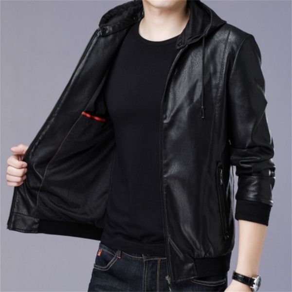 men's leather jacket men's motorcycle detachable hood winter coat warm luxury pu 211118, Black
men's leather jacket men's motorcycle detachable hood winter coat warm luxury pu 211118, Black