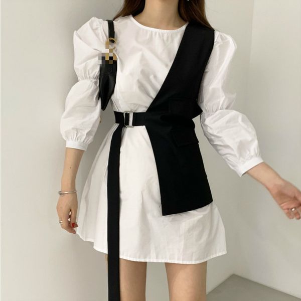 sweet turn-down collar puff sleeve women shirt coats white loose casual blouse summer irregular 16w103806 210510
sweet turn-down collar puff sleeve women shirt coats white loose casual blouse summer irregular 16w103806 210510