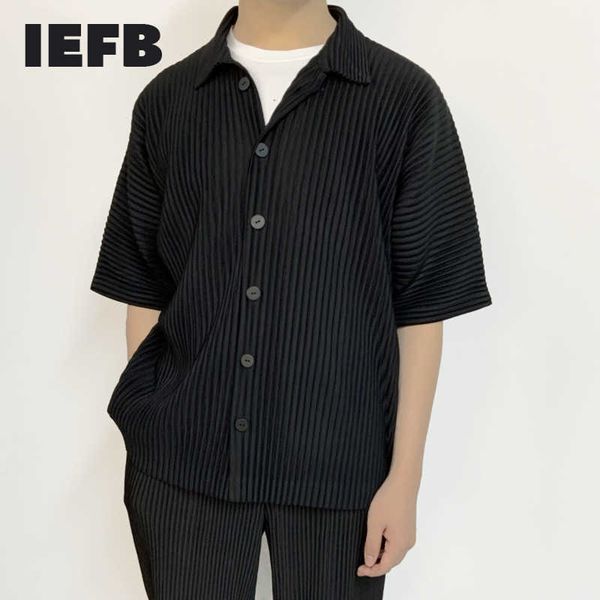 iefb pleated men's summer casual solid color single breasted short sleeve shirts off shoulder loose oversized 9y6744 210721, White;black
iefb pleated men's summer casual solid color single breasted short sleeve shirts off shoulder loose oversized 9y6744 210721, White;black