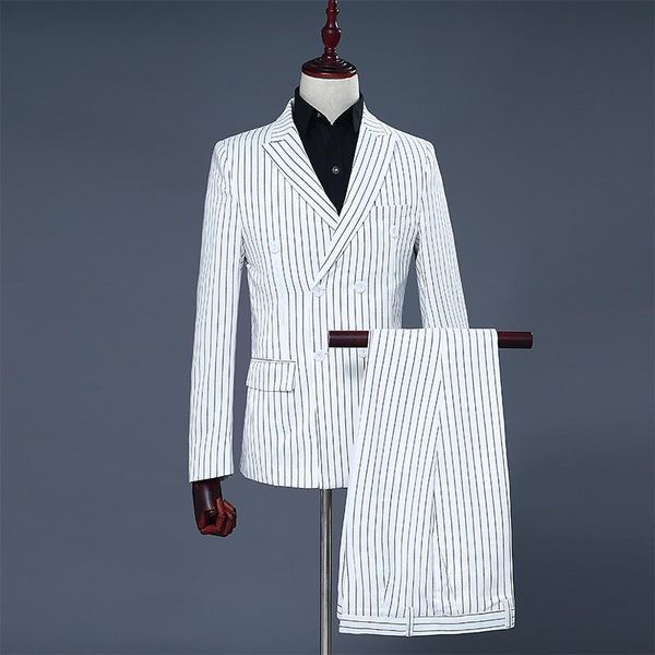 wholesale 2021 fashion men's long sleeve nightclub white stripe singer stage performance show jacket costumes slim wear suits & blazers, White;black
wholesale 2021 fashion men's long sleeve nightclub white stripe singer stage performance show jacket costumes slim wear suits & blazers, White;black