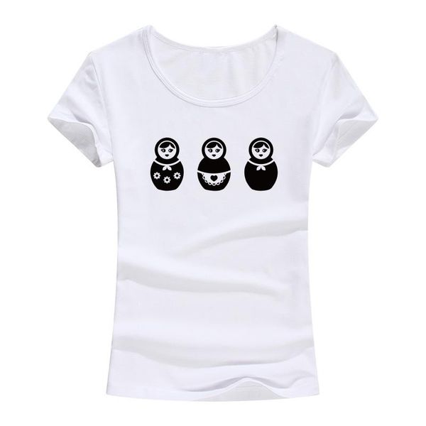 women's t-shirt russian doll printed t-shirts summer fashion short sleeve cotton t shirts kawaii o-neck brand clothing femenina, White
women's t-shirt russian doll printed t-shirts summer fashion short sleeve cotton t shirts kawaii o-neck brand clothing femenina, White