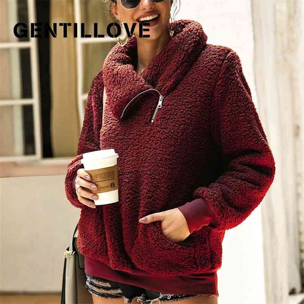 jocoo jolee irregular zipper turtleneck sweatshirt vintage pockets loose pullovers women casual solid teddy hoodies fleece 210518, Black
jocoo jolee irregular zipper turtleneck sweatshirt vintage pockets loose pullovers women casual solid teddy hoodies fleece 210518, Black