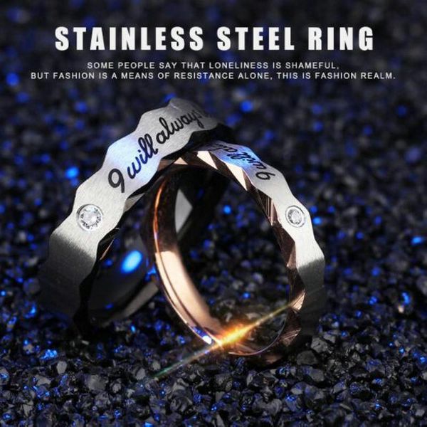 cluster rings titanium steel couple ring rhinestone fashionable and simple, Golden;silver
cluster rings titanium steel couple ring rhinestone fashionable and simple, Golden;silver