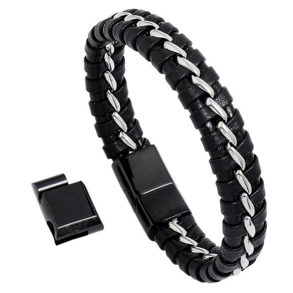 charm bracelets fashion chain braided leather bracelet, stainless steel three-section magnet buckle simple bracelet, Golden;silver
charm bracelets fashion chain braided leather bracelet, stainless steel three-section magnet buckle simple bracelet, Golden;silver
