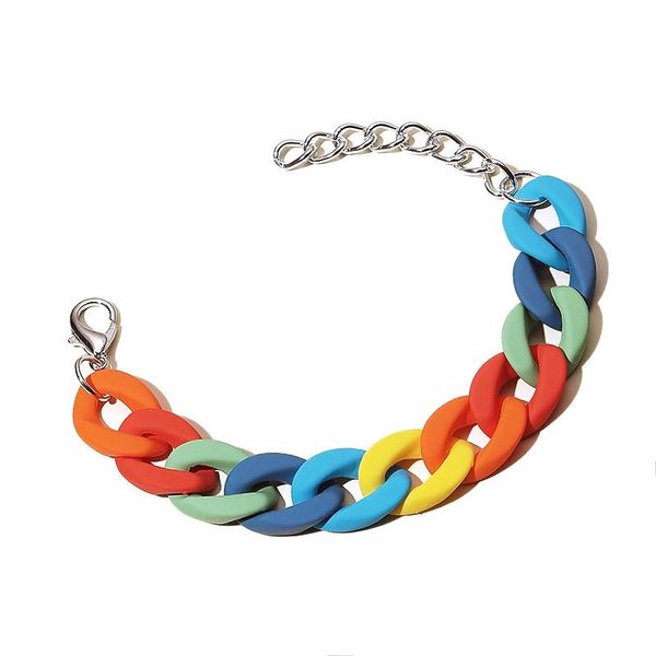 link, chain fashion colorful rainbow acrylic link bracelets for women matte exaggerated on hand friends jewelry gift, Black
link, chain fashion colorful rainbow acrylic link bracelets for women matte exaggerated on hand friends jewelry gift, Black