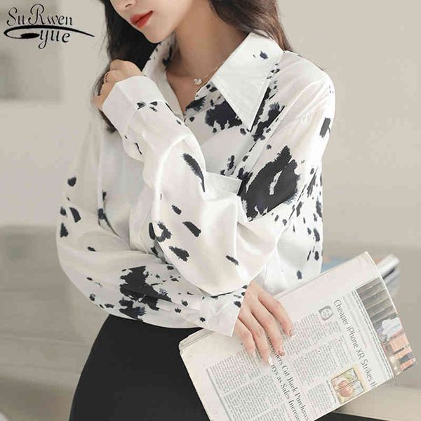 all-match korean fashion single breasted women autumn cow spot printed blouse loose long sleeve shirt 11448 210427, White
all-match korean fashion single breasted women autumn cow spot printed blouse loose long sleeve shirt 11448 210427, White