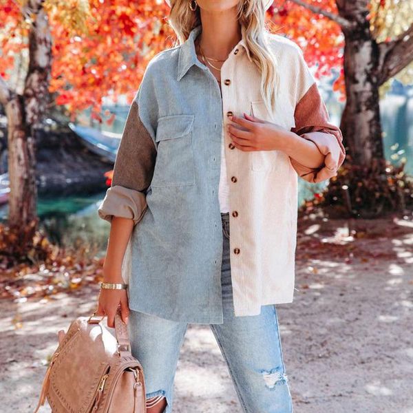 women's jackets autumn fashion solid patchwork women shirt jacket spring casual long sleeved loose elegant lapel single breasted outer, Black;brown
women's jackets autumn fashion solid patchwork women shirt jacket spring casual long sleeved loose elegant lapel single breasted outer, Black;brown