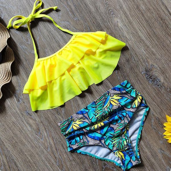 5-10 years girl swimsuit kids ruffle bikini set halter two piece children's swimwear tropical plant girls bathing suit one-piece suits
5-10 years girl swimsuit kids ruffle bikini set halter two piece children's swimwear tropical plant girls bathing suit one-piece suits