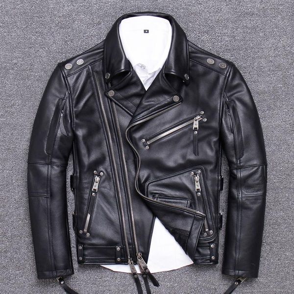 men's leather & faux halley handsome locomotive serve head layer thickness cowhide clothing male oblique section zipper rock genuine, Black
men's leather & faux halley handsome locomotive serve head layer thickness cowhide clothing male oblique section zipper rock genuine, Black