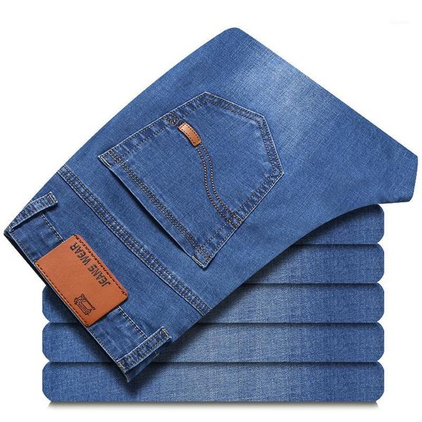 summer thin denim men formal wear jeans business casual stretch slim classic style trousers male men's, Blue
summer thin denim men formal wear jeans business casual stretch slim classic style trousers male men's, Blue