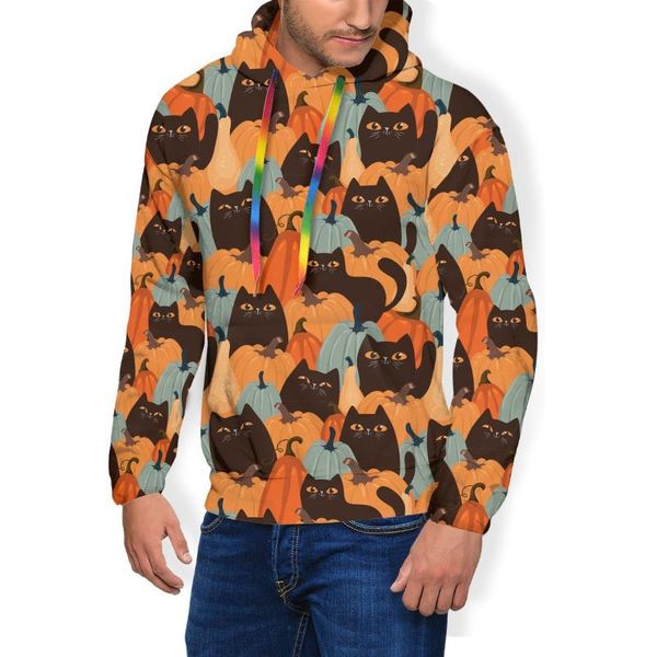 men's hoodies & sweatshirts halloween pumpkin cat hoodie animals casual long polyester mens winter streetwear pullover oversized, Black
men's hoodies & sweatshirts halloween pumpkin cat hoodie animals casual long polyester mens winter streetwear pullover oversized, Black