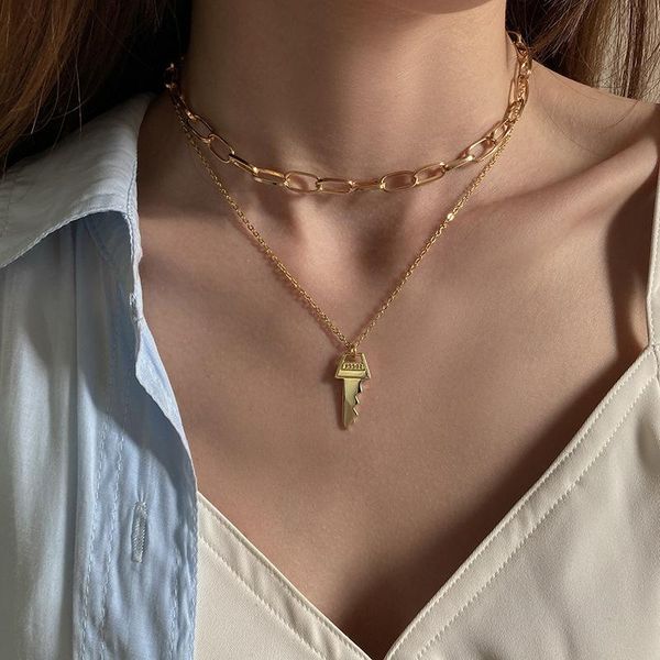 chains arrival trendy key pandant necklace ins korean clavicle chain gold necklaces for women 2021 trend fashion luxury jewelry, Silver
chains arrival trendy key pandant necklace ins korean clavicle chain gold necklaces for women 2021 trend fashion luxury jewelry, Silver