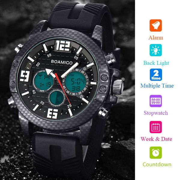 wristwatches boamigo military watches men black rubber strap luminous led digital waterproof chronograph sport clock man quartz, Slivery;brown
wristwatches boamigo military watches men black rubber strap luminous led digital waterproof chronograph sport clock man quartz, Slivery;brown