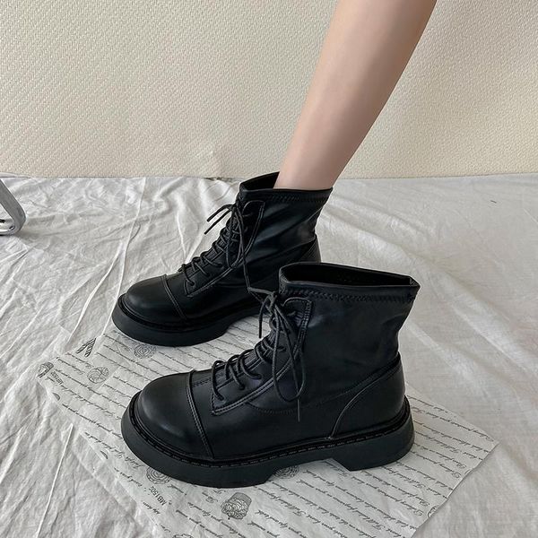 boots shoes woman flat round toe lace up boots-women low autumn ankle rock ladies 2021 summer rubber fabric pu cross-tied lace-u, Black
boots shoes woman flat round toe lace up boots-women low autumn ankle rock ladies 2021 summer rubber fabric pu cross-tied lace-u, Black