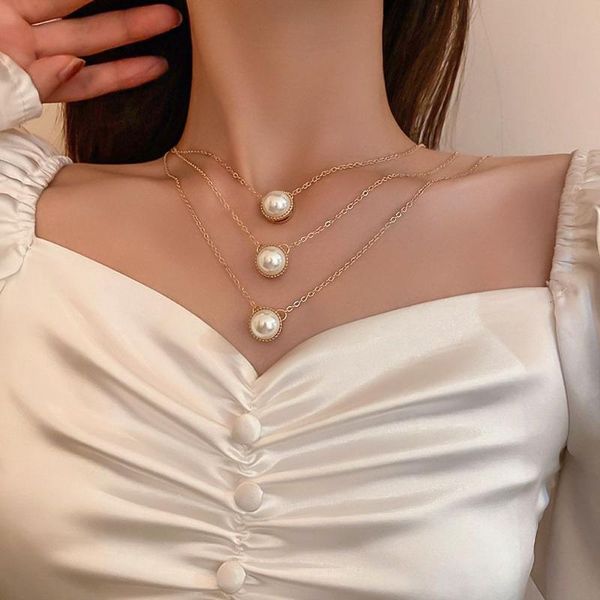 chains korean trendy vintage pearl chokers personality three-layers necklace for women elegant clavicle chain bohemian beach jewelry, Silver
chains korean trendy vintage pearl chokers personality three-layers necklace for women elegant clavicle chain bohemian beach jewelry, Silver
