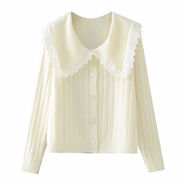 spring 100% polyester peter pan collar slim regular solid lace single breasted button casual women sweater 210524, White
spring 100% polyester peter pan collar slim regular solid lace single breasted button casual women sweater 210524, White