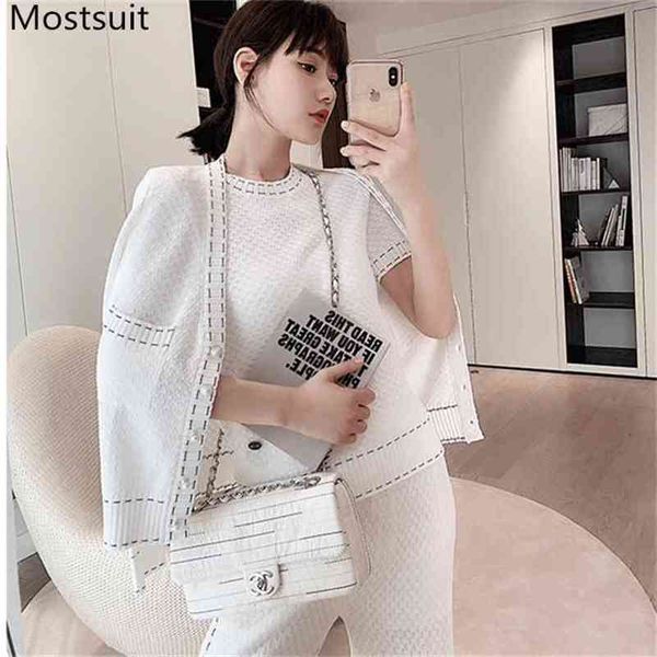 summer autumn knitted korean 3 piece pants sets suits women short sleeve +cardigan +wide leg fashion elegant set 210513, White
summer autumn knitted korean 3 piece pants sets suits women short sleeve +cardigan +wide leg fashion elegant set 210513, White