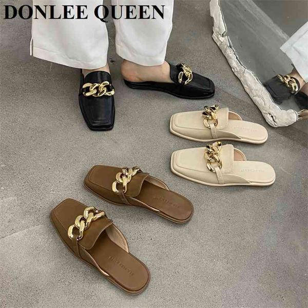 spring brand gold chain women slipper closed toe slip on mule shoes square flat casual slide outdoor flip flop design loafer 210619, Black
spring brand gold chain women slipper closed toe slip on mule shoes square flat casual slide outdoor flip flop design loafer 210619, Black