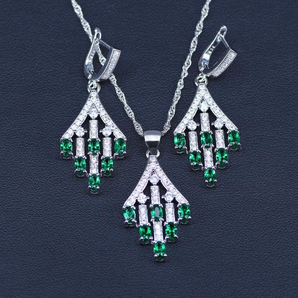 earrings & necklace green cubic zirconia silver color jewelry sets 3 cz pendant earring fashion for women set
earrings & necklace green cubic zirconia silver color jewelry sets 3 cz pendant earring fashion for women set